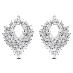 Ayana Diamond Earrings (10.92 ct Diamonds) in White Gold