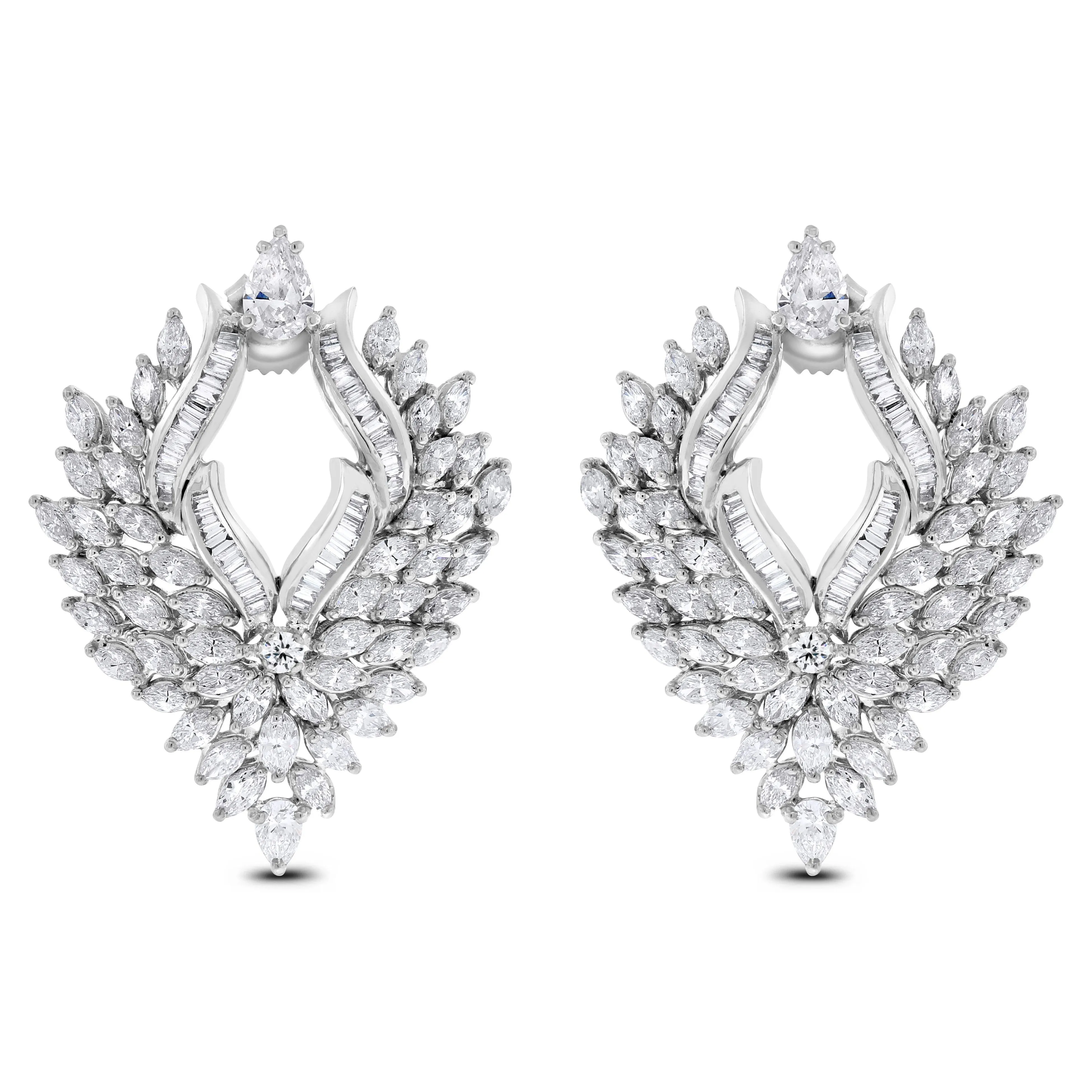 Ayana Diamond Earrings (10.92 ct Diamonds) in White Gold