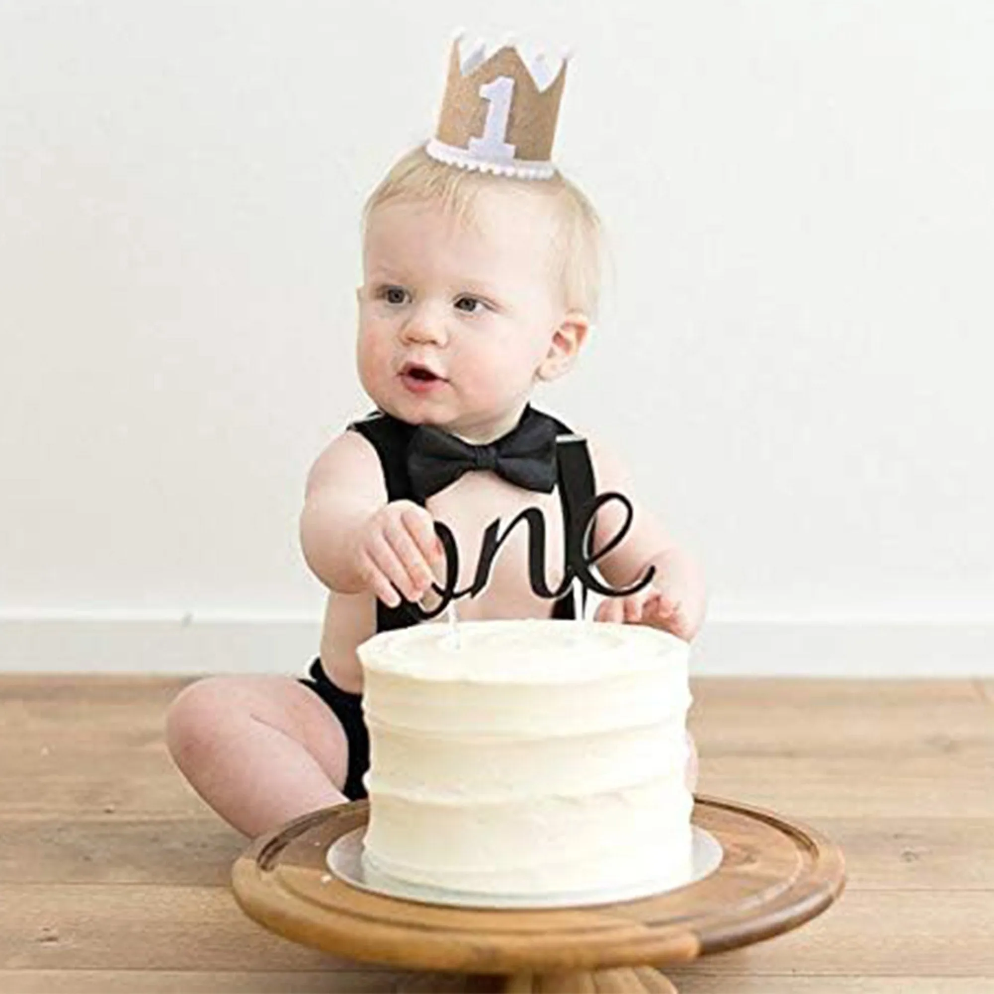 Babymoon 1 year Birthday Crown Baby Cap | Cake Smash | Baby Photography Cap | Brown