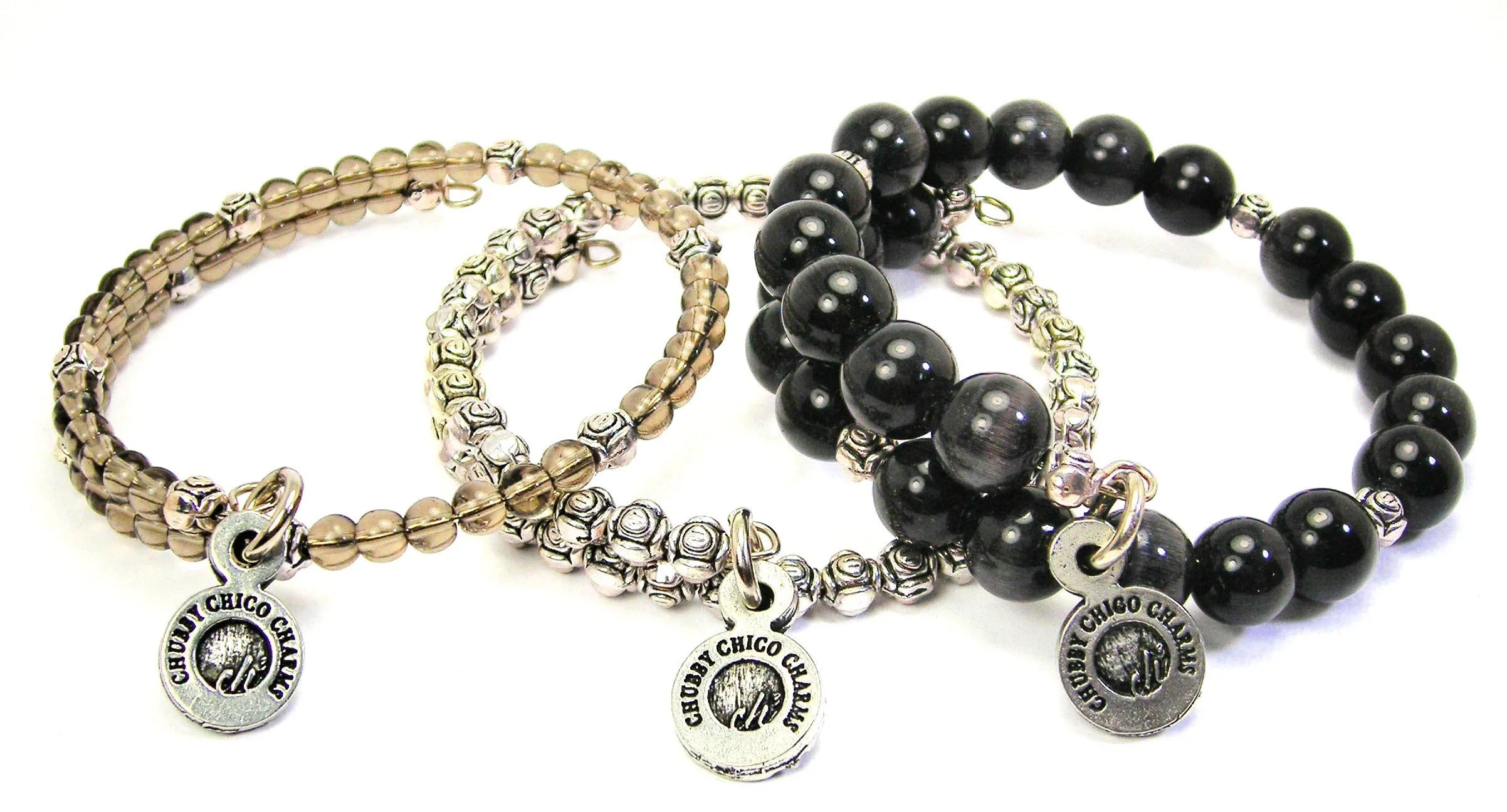 Baseball Moon And Stars 3 Piece Wrap Bracelet Set Cats Eye Glass And Pewter