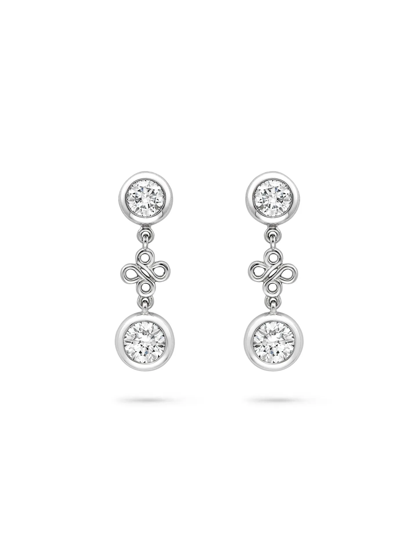 Beach Platinum Detachable Diamond Drop Earrings