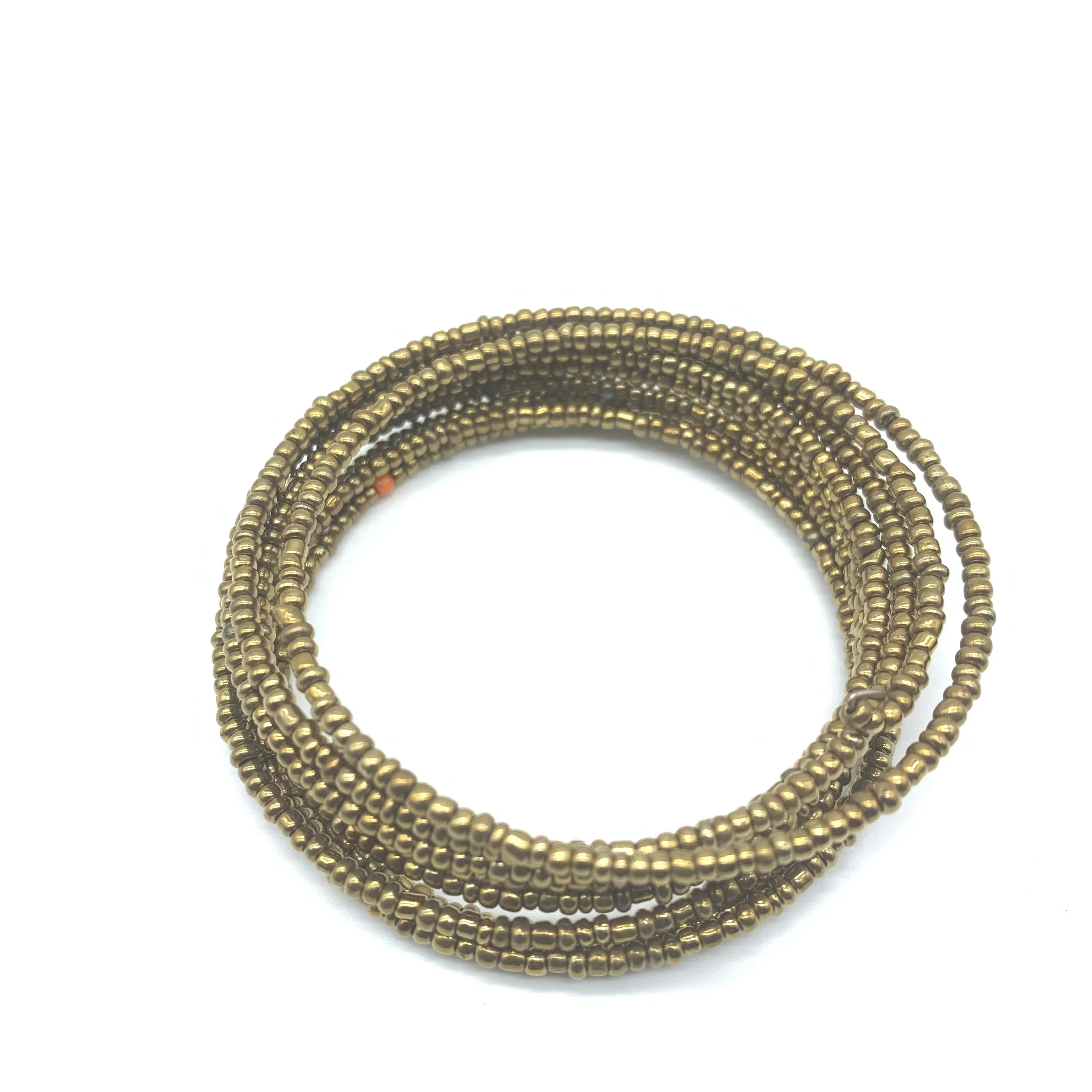 Beaded Coil Bracelet-Gold 3