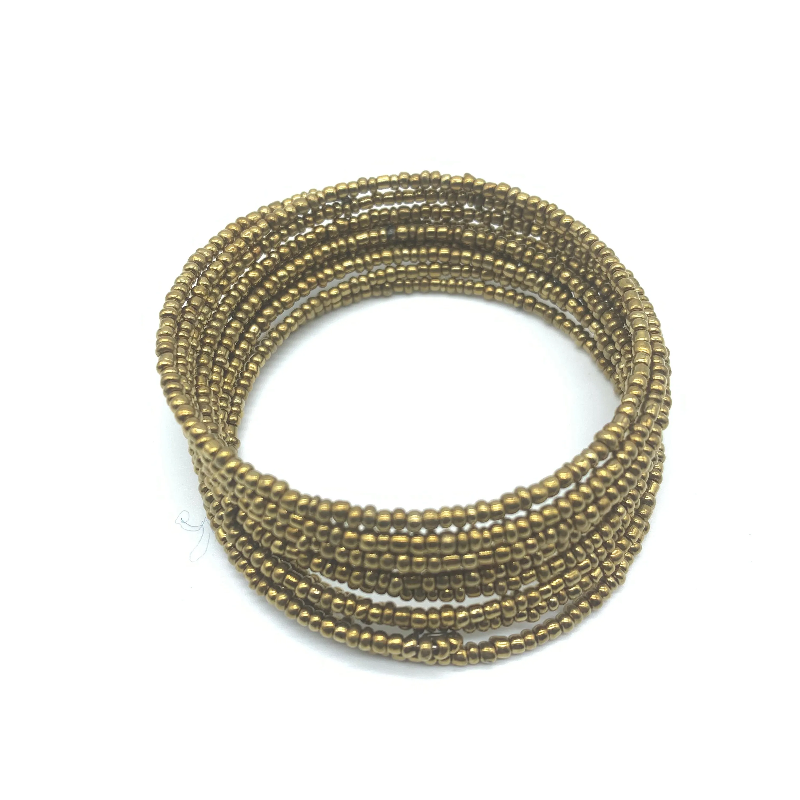 Beaded Coil Bracelet-Gold 3