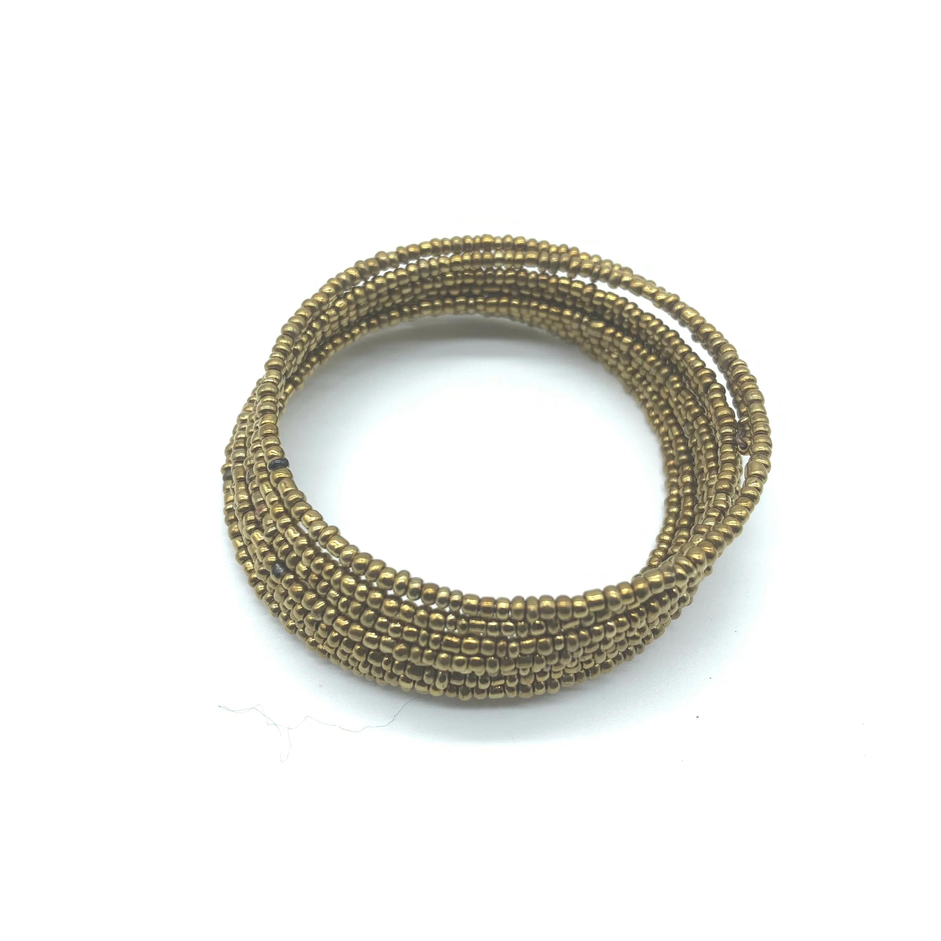 Beaded Coil Bracelet-Gold 3