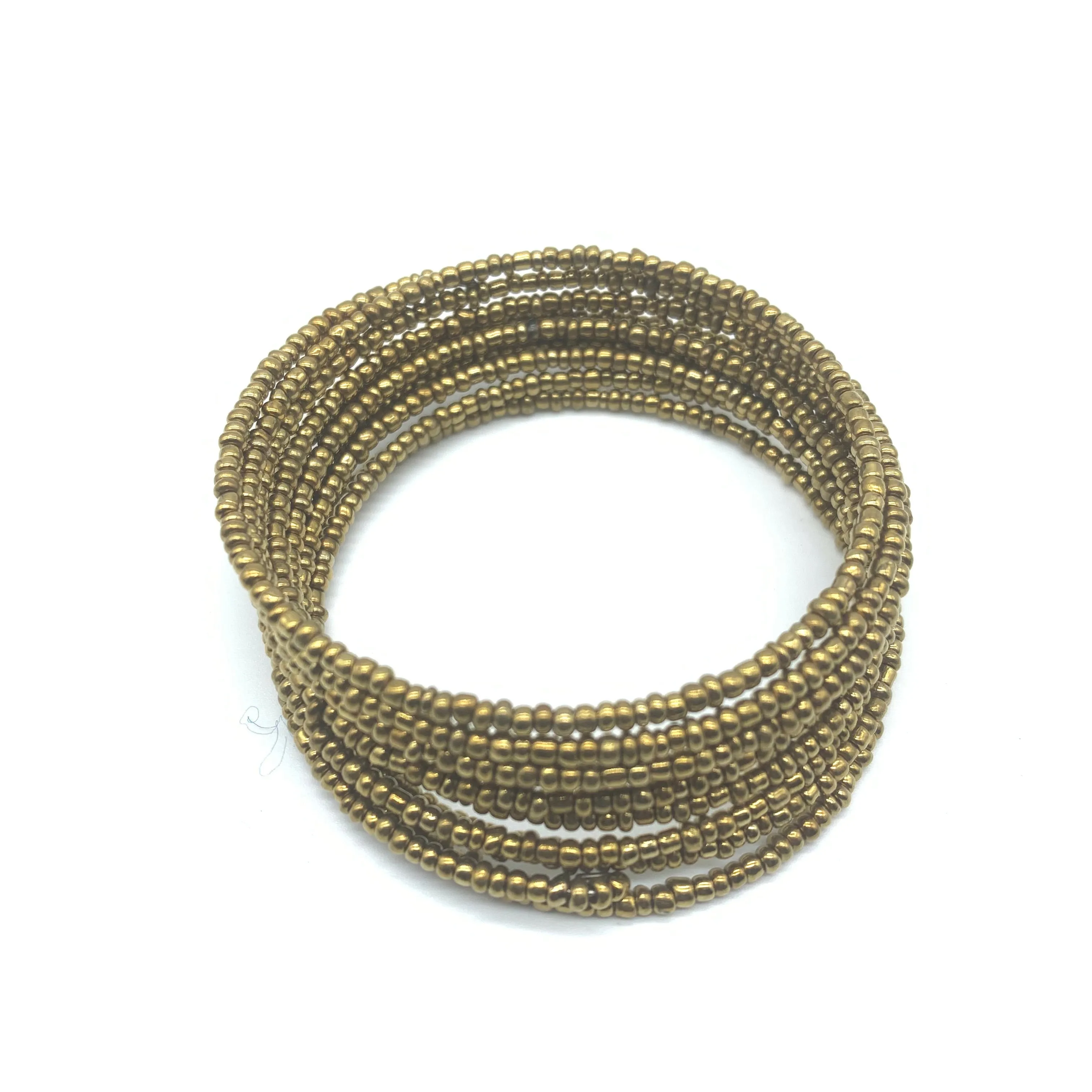 Beaded Coil Bracelet-Gold 3