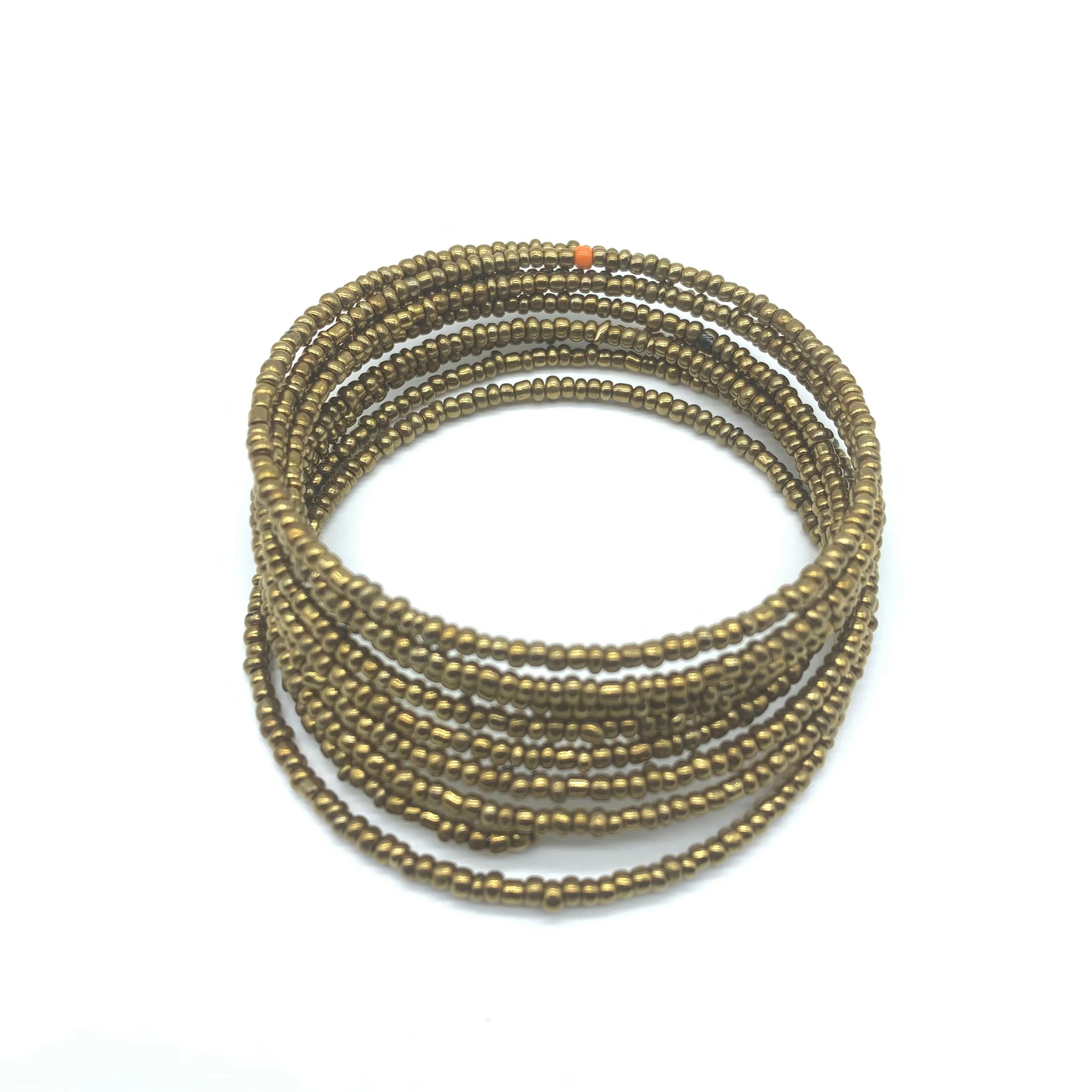 Beaded Coil Bracelet-Gold 3