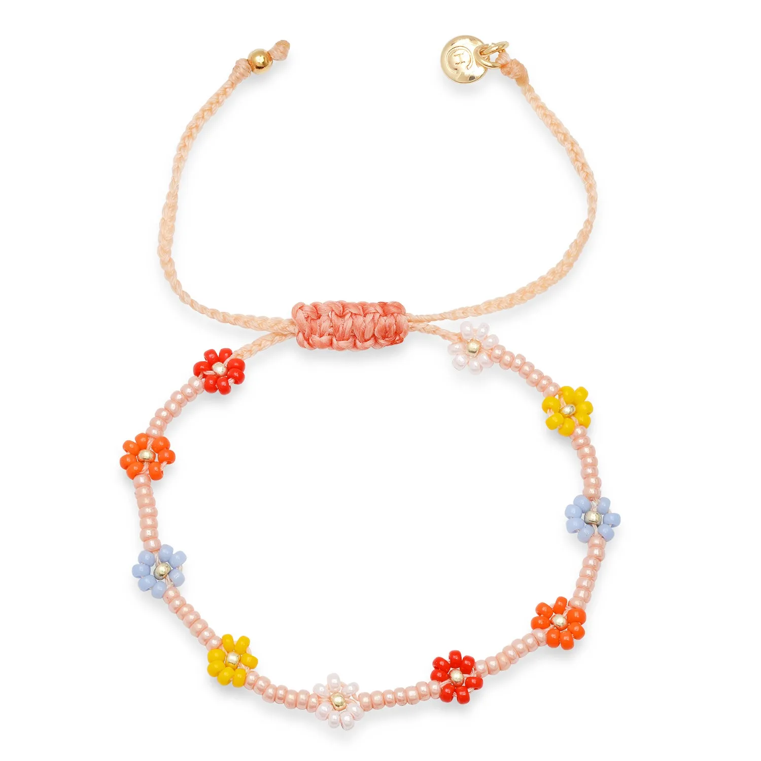 Beaded Flower Adjustable Friendship Bracelet