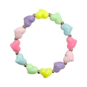 Beaded Heart Bracelet - Pastel