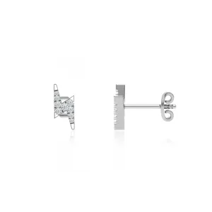 BLAISE - Lightning Bolt Petite Lab Diamond Earrings 18k White Gold