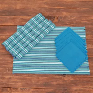 Blue Table Linen Set (Set for 6) - Tecpan Tradition | NOVICA