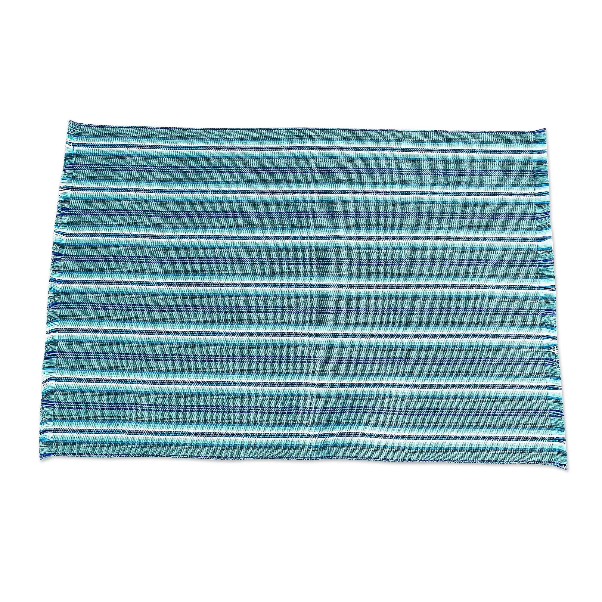 Blue Table Linen Set (Set for 6) - Tecpan Tradition | NOVICA