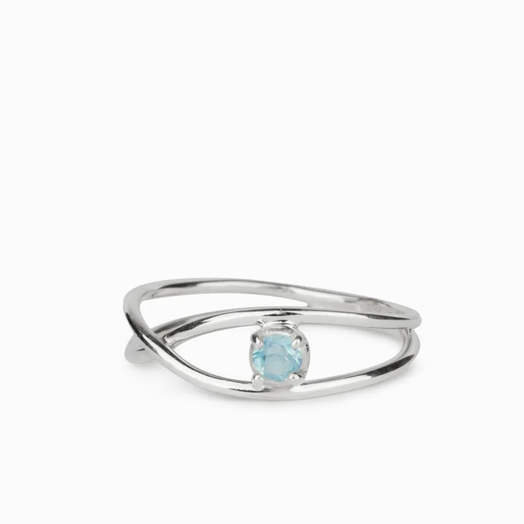 Blue Topaz Birthstone Ring