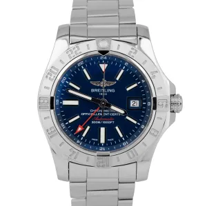 Breitling Avenger II GMT Stainless Steel 43mm Blue Date Automatic Watch A32390