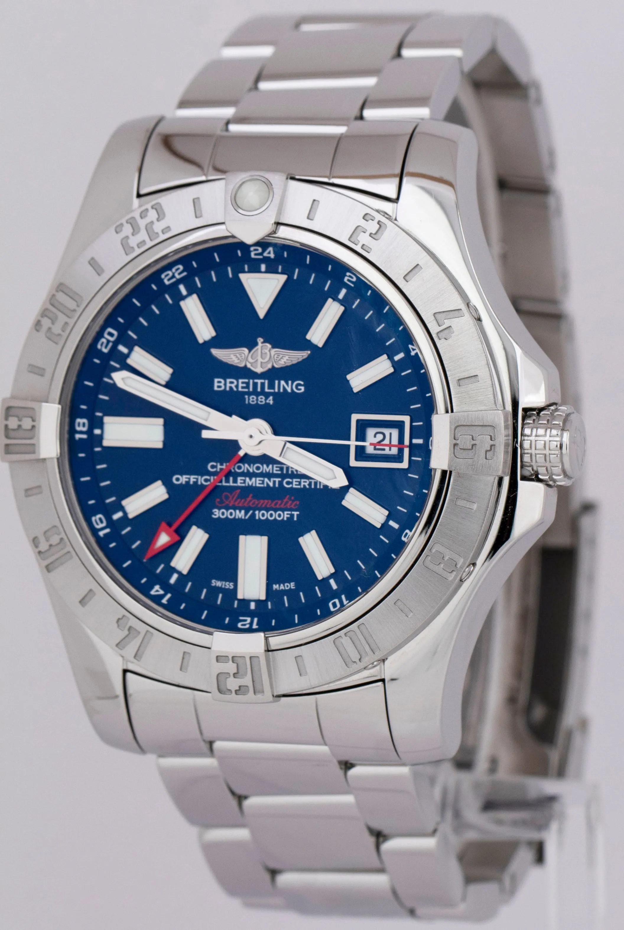 Breitling Avenger II GMT Stainless Steel 43mm Blue Date Automatic Watch A32390