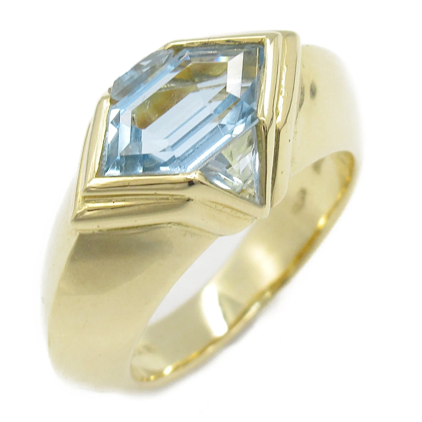 Bvlgari Blue Topaz Ring K18 Yellow Gold