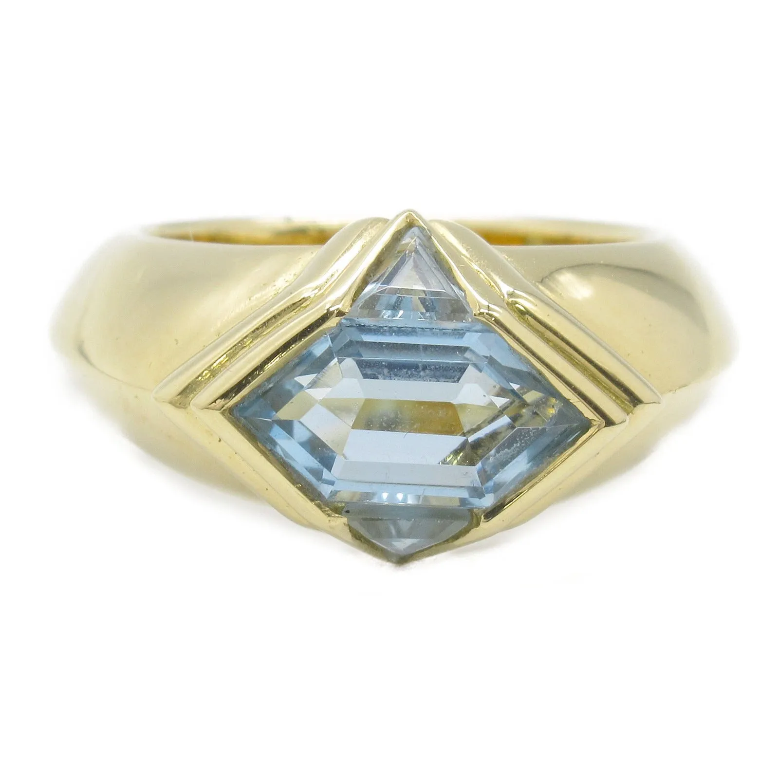 Bvlgari Blue Topaz Ring K18 Yellow Gold