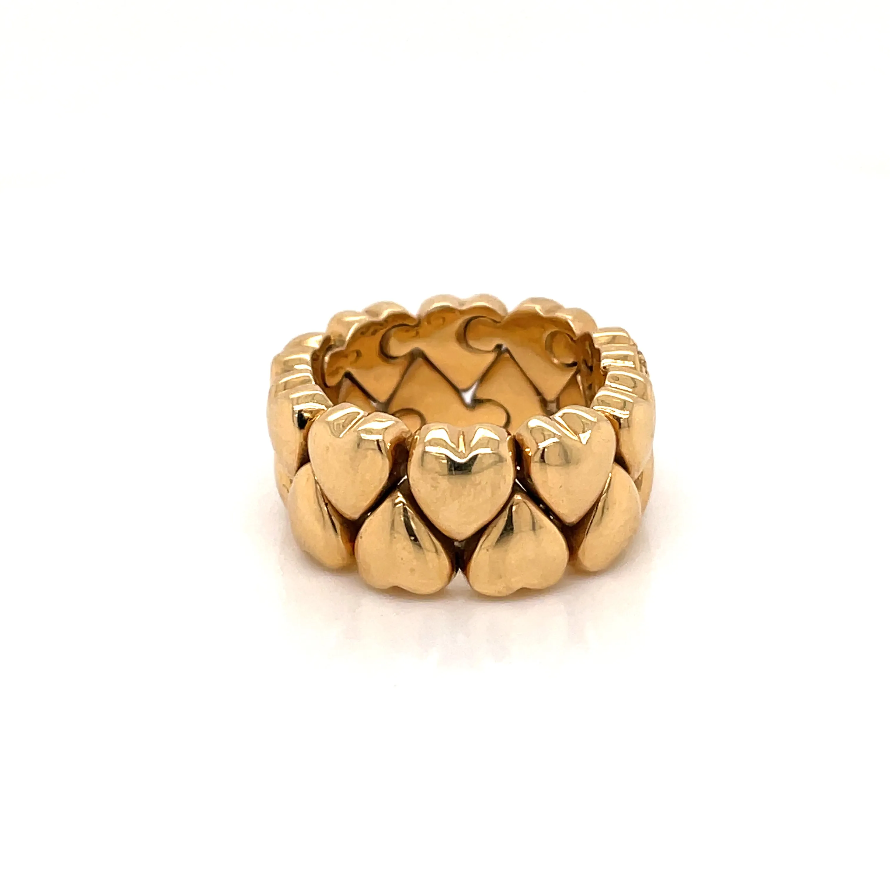 Cartier Diamond Double Coeurs Gold Band Ring