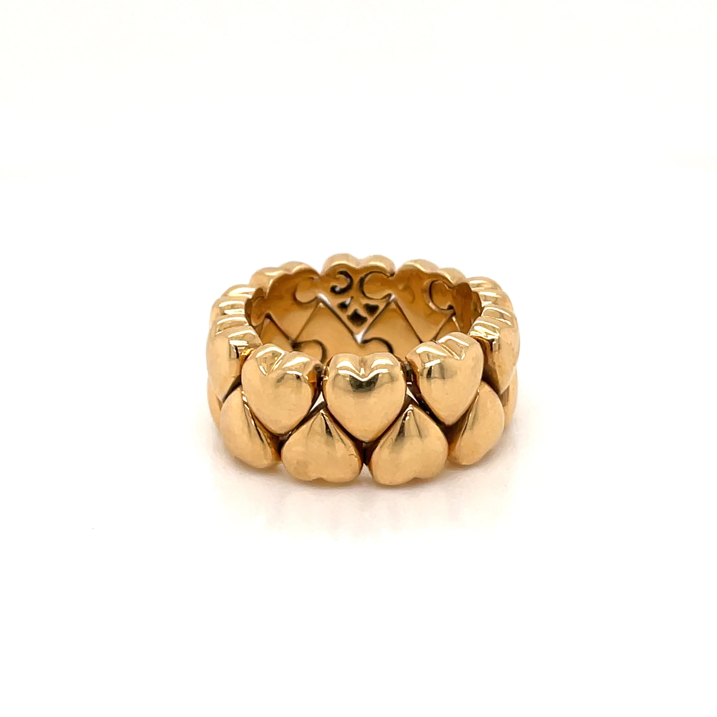 Cartier Diamond Double Coeurs Gold Band Ring