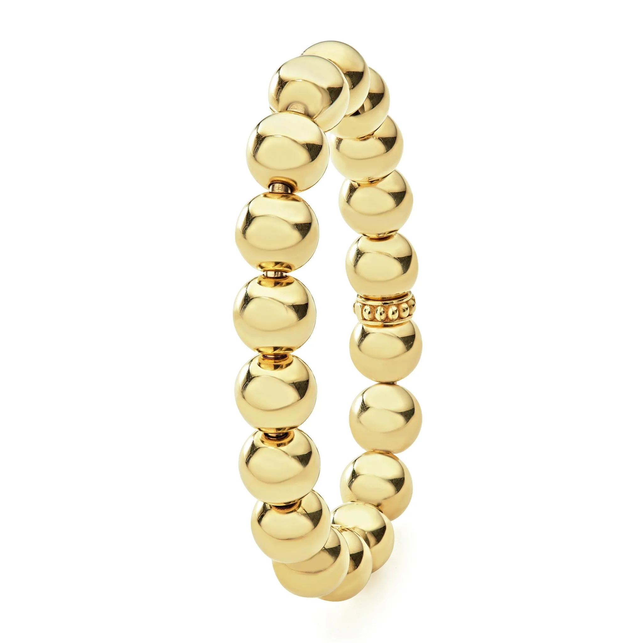 Caviar Gold 18K Gold Bead Bracelet 12mm