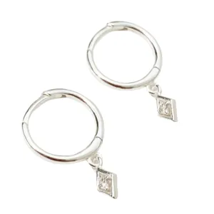 Charlotte Silver Huggie Earrings