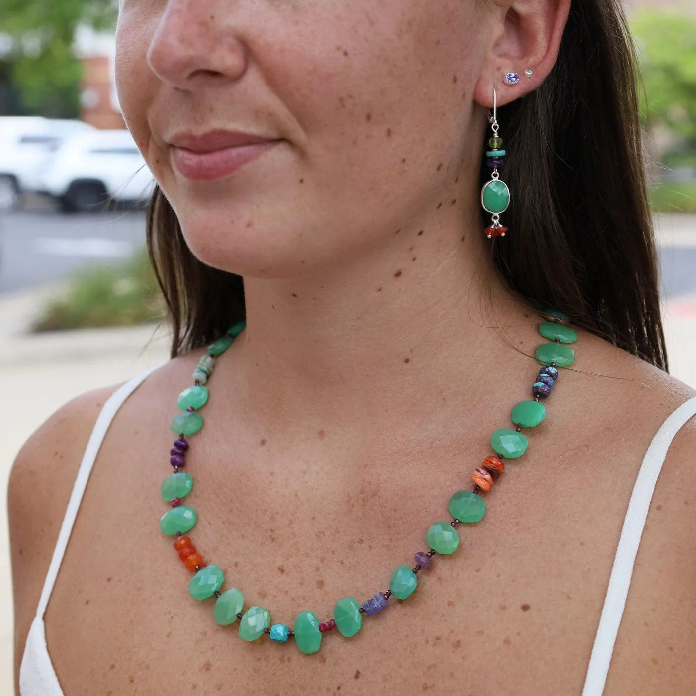 Chrysoprase Oval Necklace