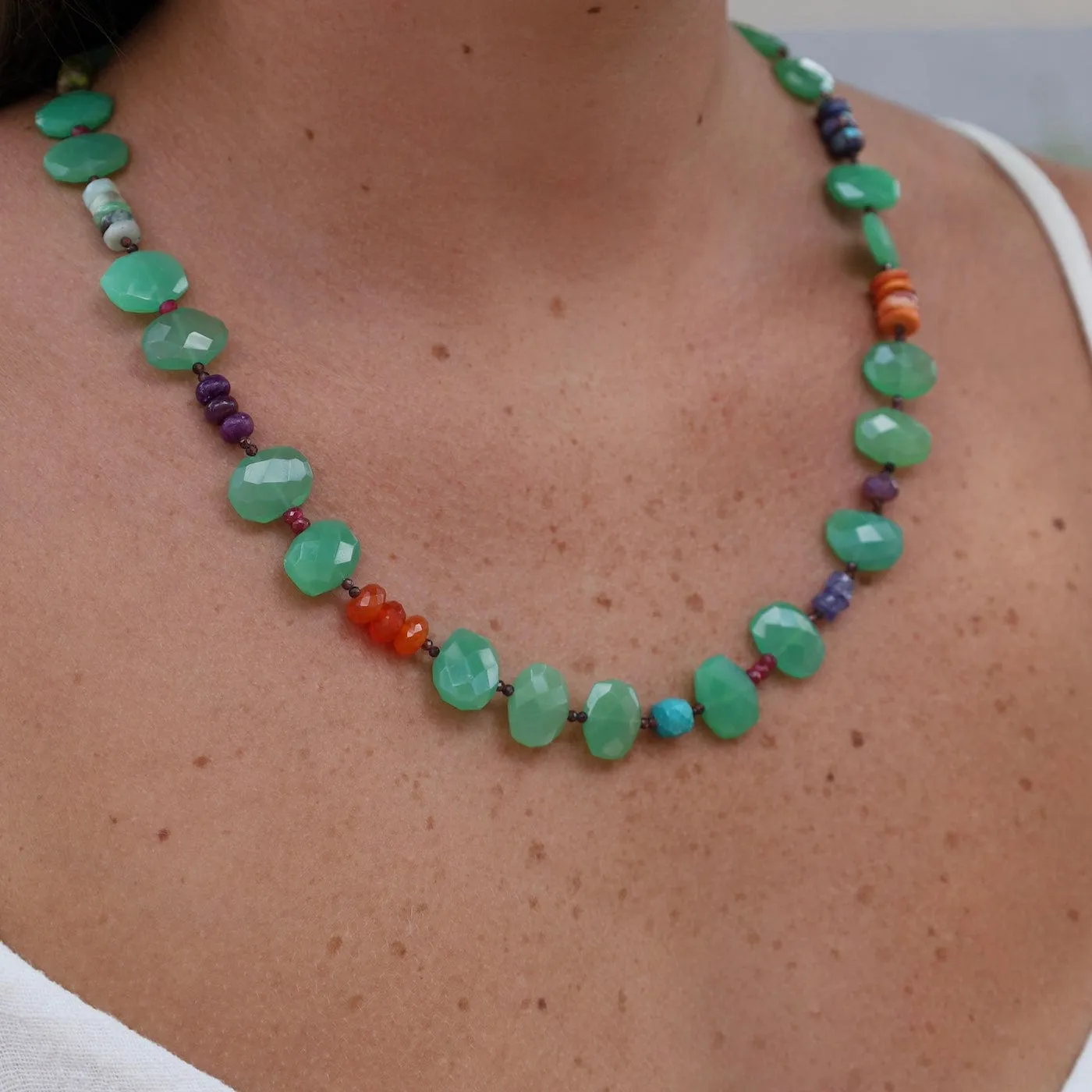 Chrysoprase Oval Necklace