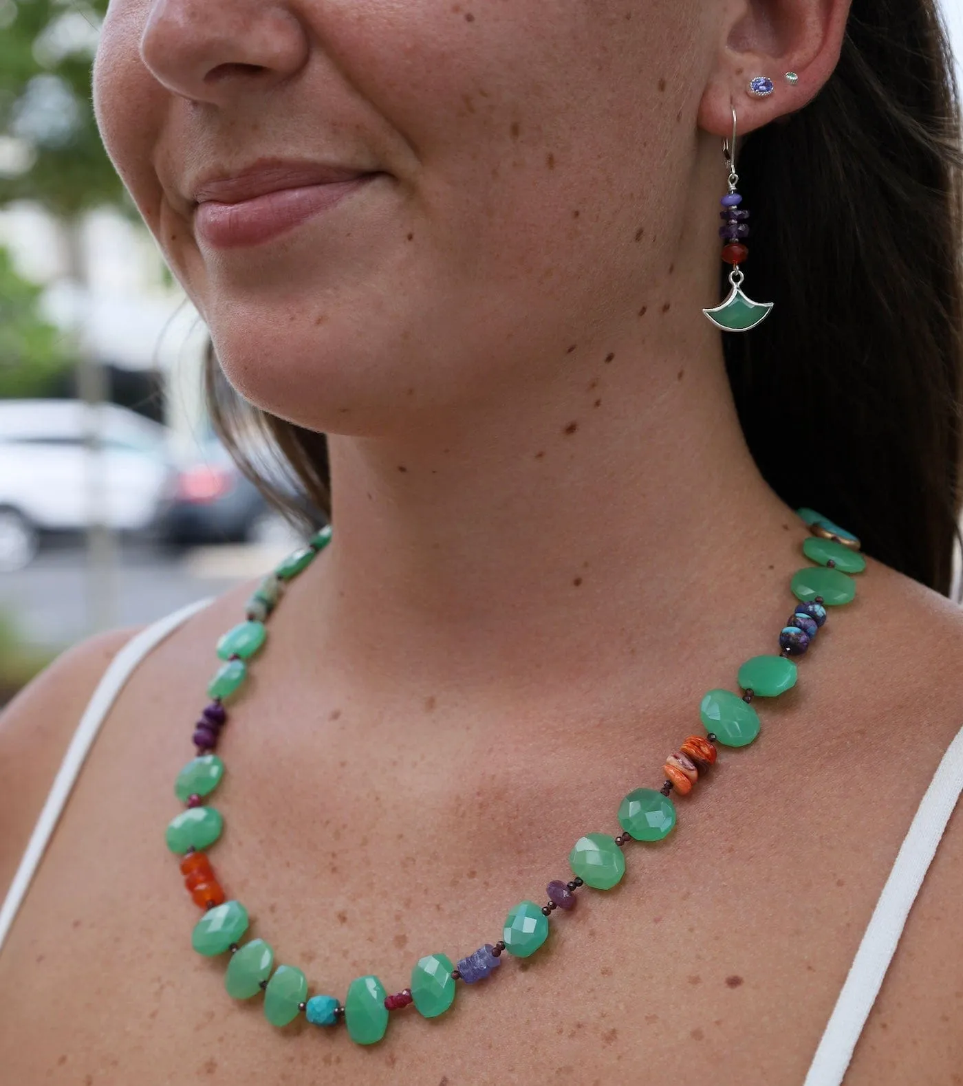 Chrysoprase Oval Necklace