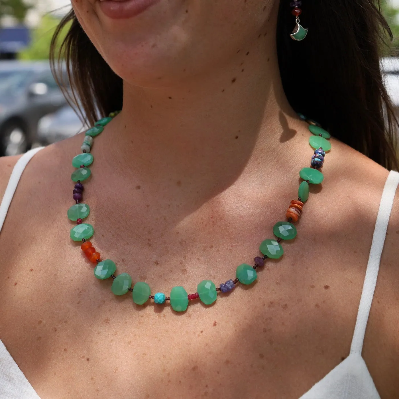 Chrysoprase Oval Necklace