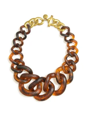 Chunky Links Statement Necklace Tortoise