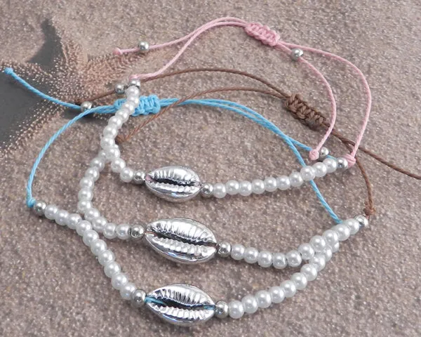 Cowry Shell with Pearl & Bead accents