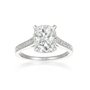 CRISLU Radiant Cushion Cut Ring finished in Pure Platinum