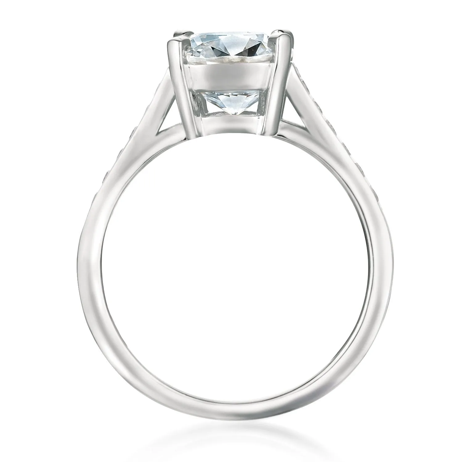 CRISLU Radiant Cushion Cut Ring finished in Pure Platinum