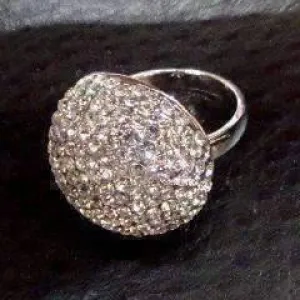 Crystal Mushroom Pavé CZ Oversize Dome Cocktail Ring