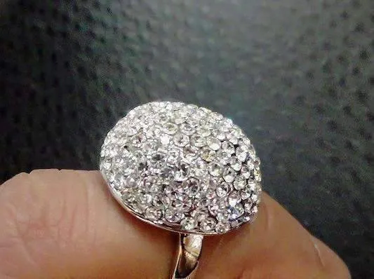 Crystal Mushroom Pavé CZ Oversize Dome Cocktail Ring