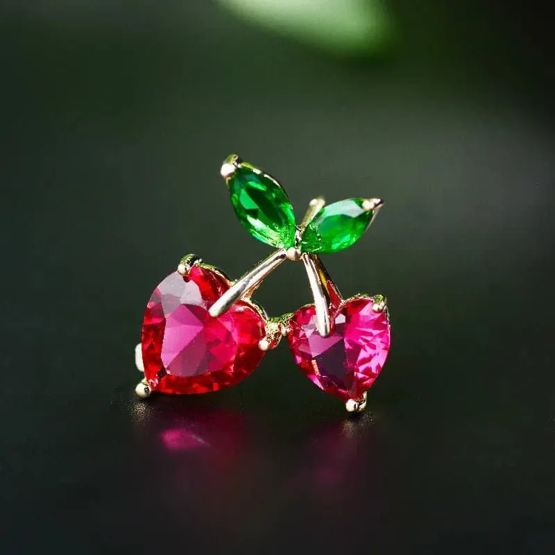 Cubic Zircon Fruit Brooch