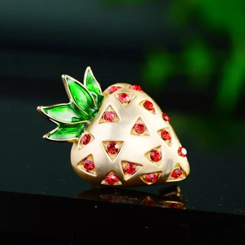 Cubic Zircon Fruit Brooch