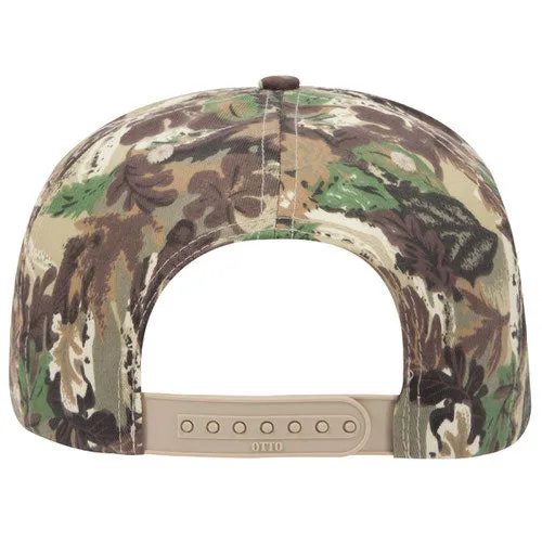 Custom Embroidered - Camouflage 5 Panel Mid Profile Baseball Cap - 46-047