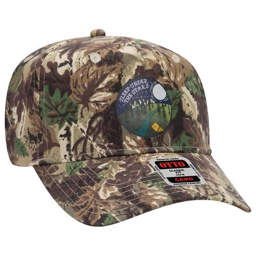 Custom Embroidered - Camouflage 5 Panel Mid Profile Baseball Cap - 46-047