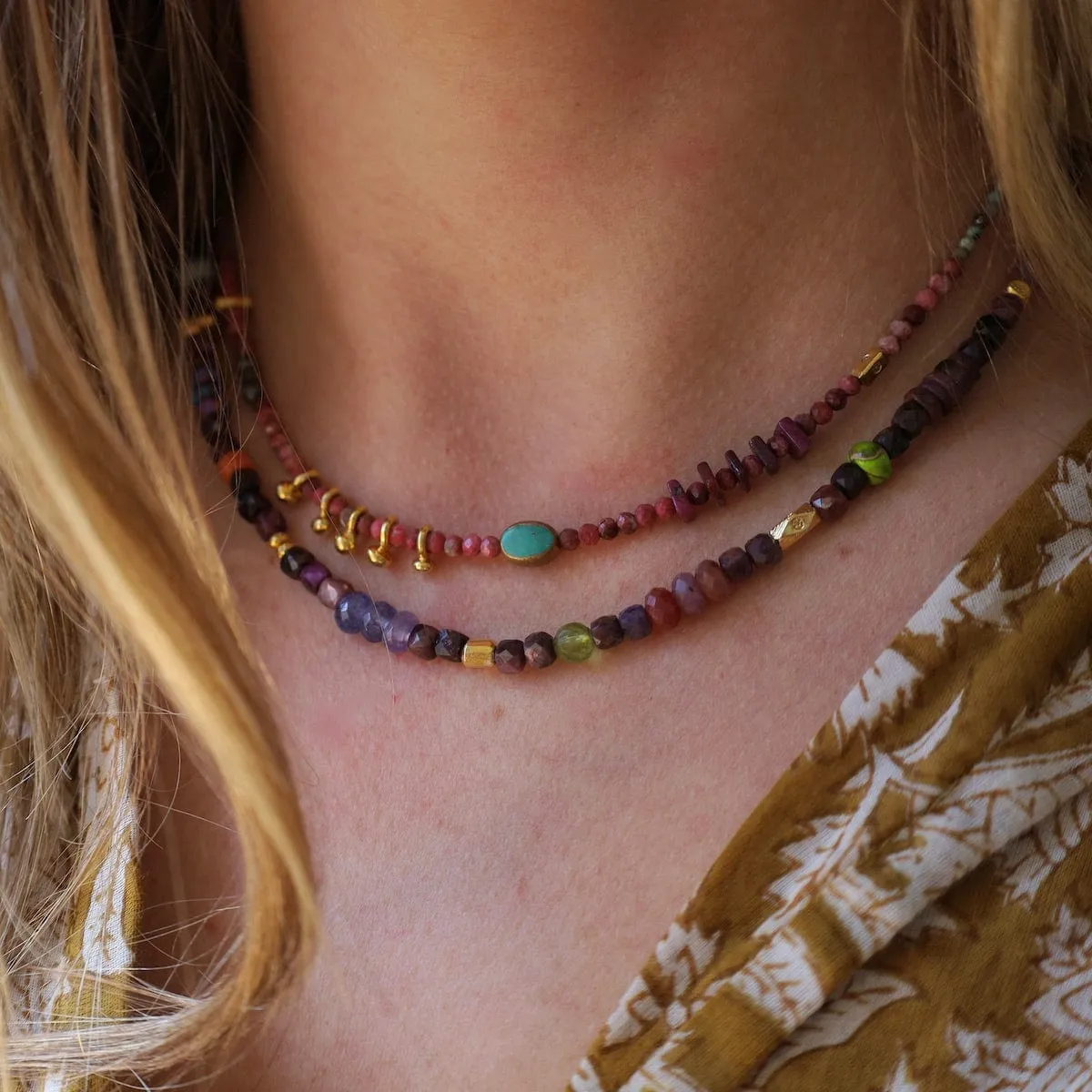 Dark Ruby Cube Necklace