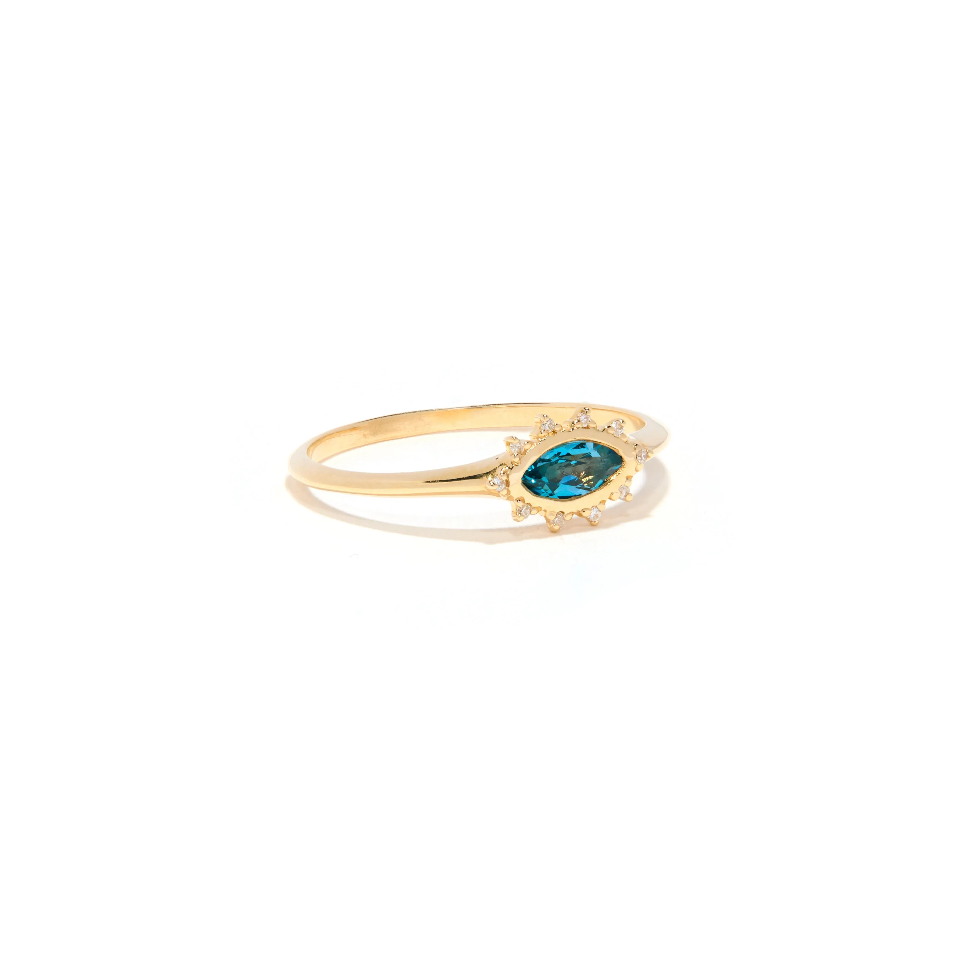 Dazzling Eye Ring In London Blue Topaz