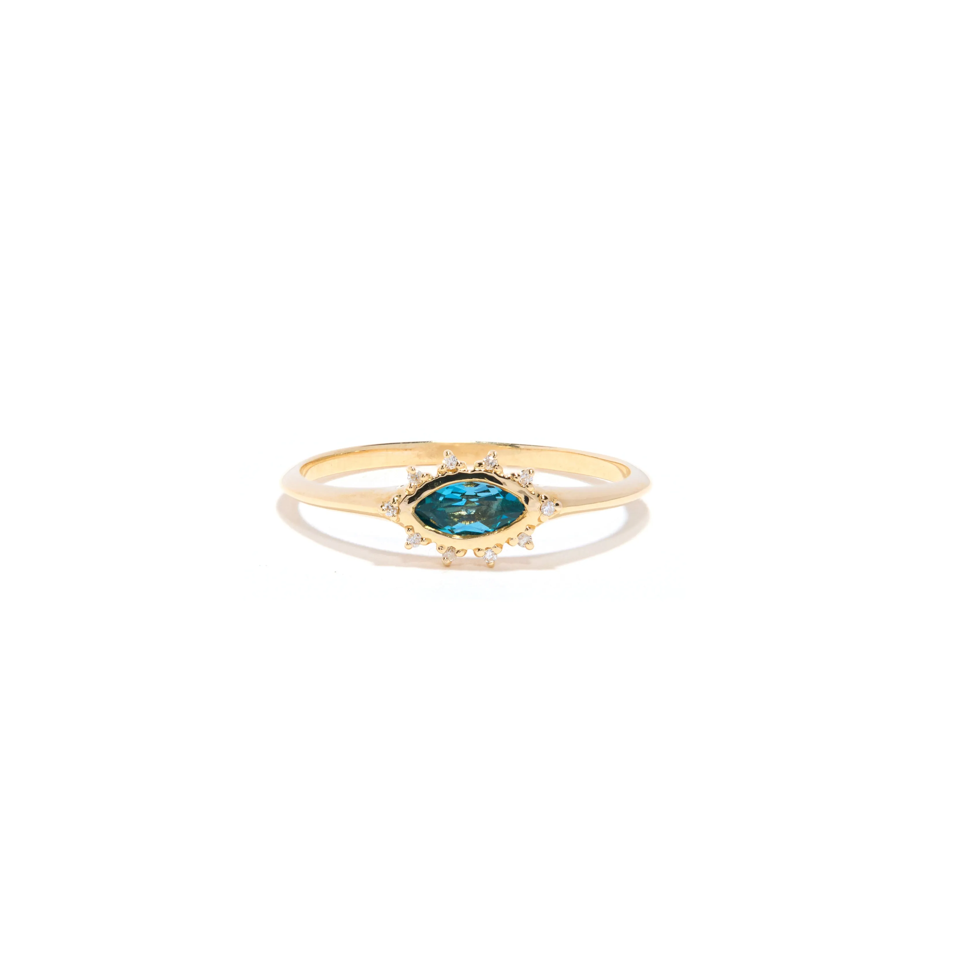 Dazzling Eye Ring In London Blue Topaz