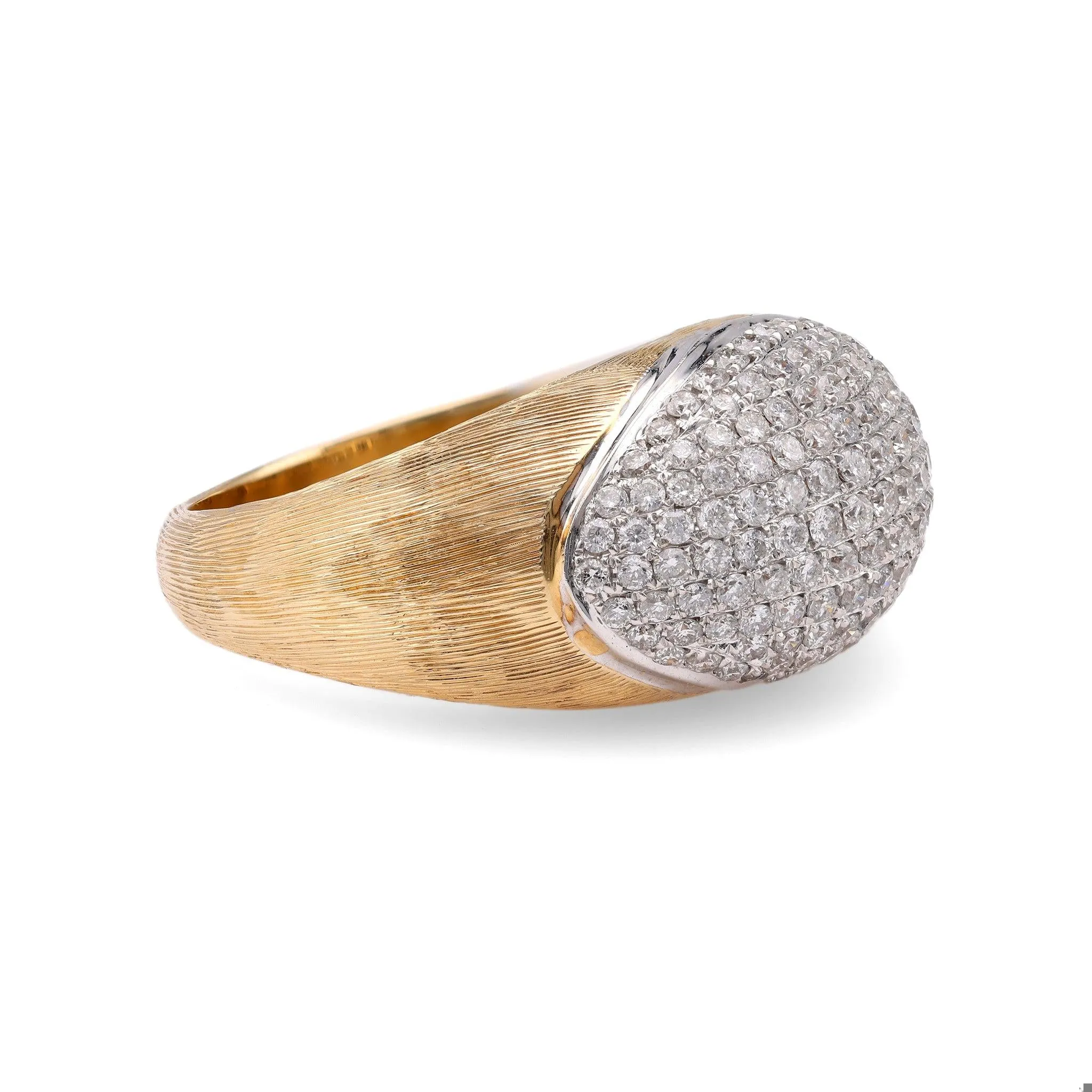 Diamond 14k Gold Dome Ring