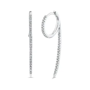 Diamond ‘9’ Huggie Earrings