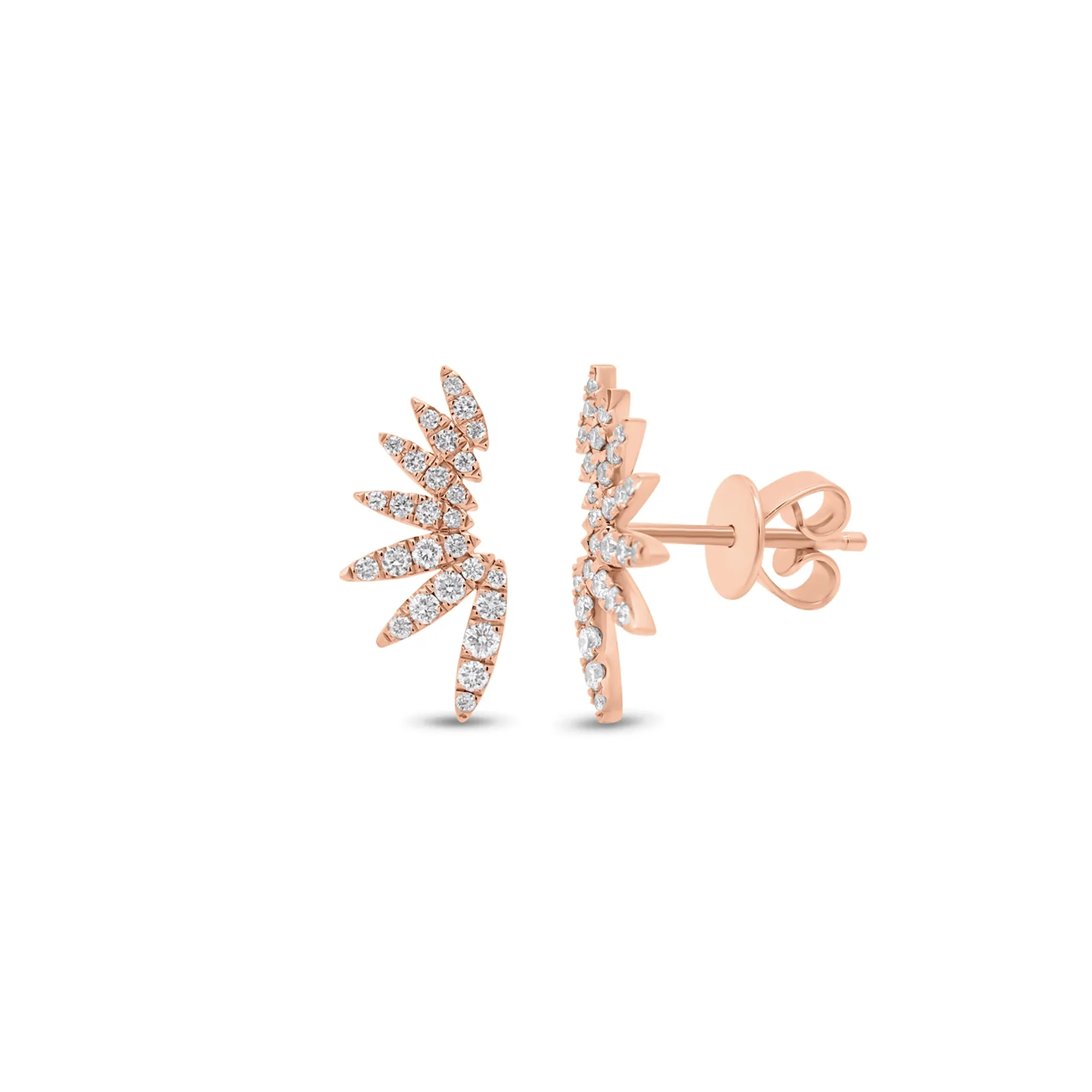 Diamond Angel Wing Crawler Earrings