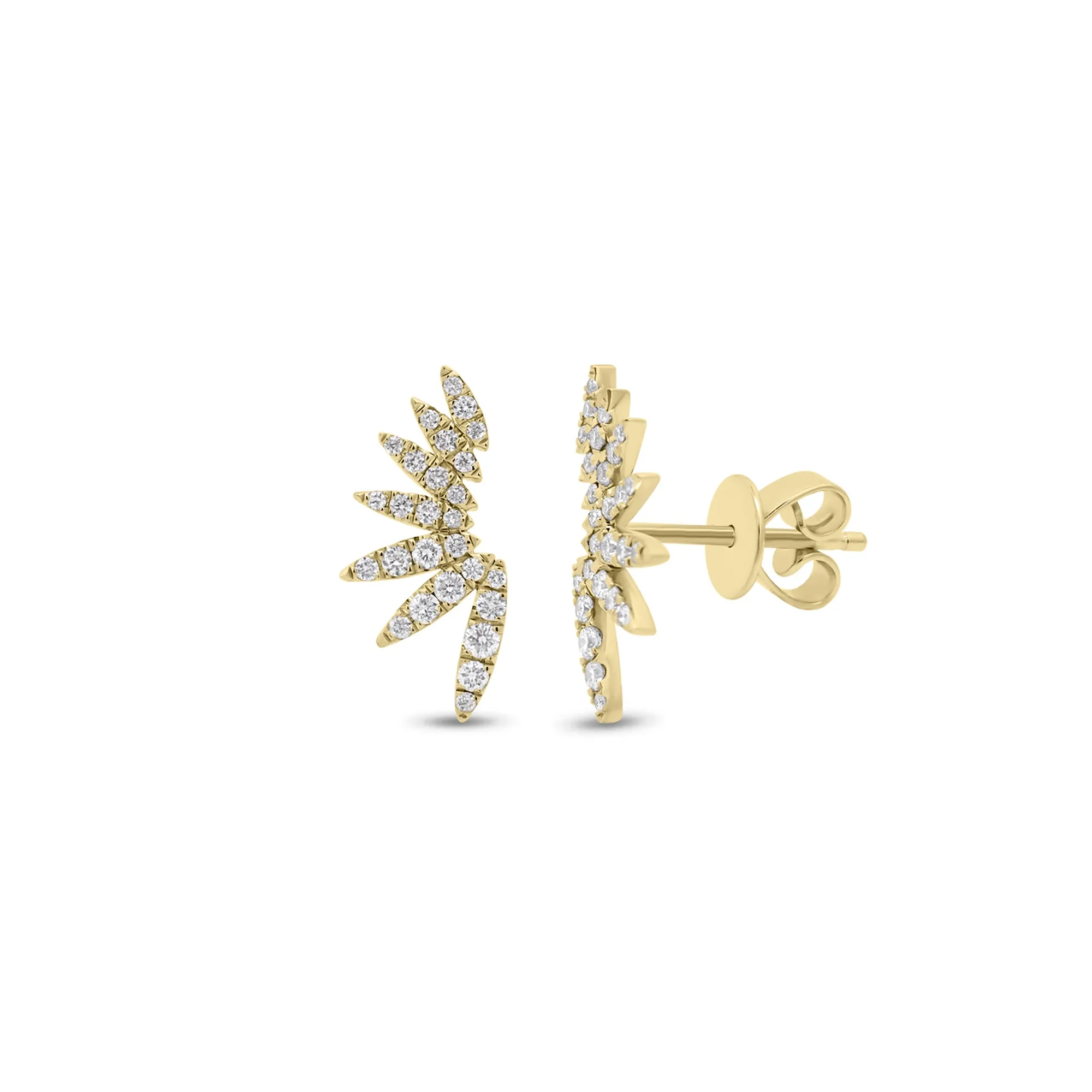 Diamond Angel Wing Crawler Earrings