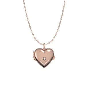 Diamond Fashion Heart Locket Pendant in 10K Rose Gold