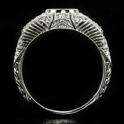 DIAMOND VINTAGE STYLE SEMI-MOUNT 6m ROUND BEZEL ENGAGEMENT RING COCKTAIL SETTING