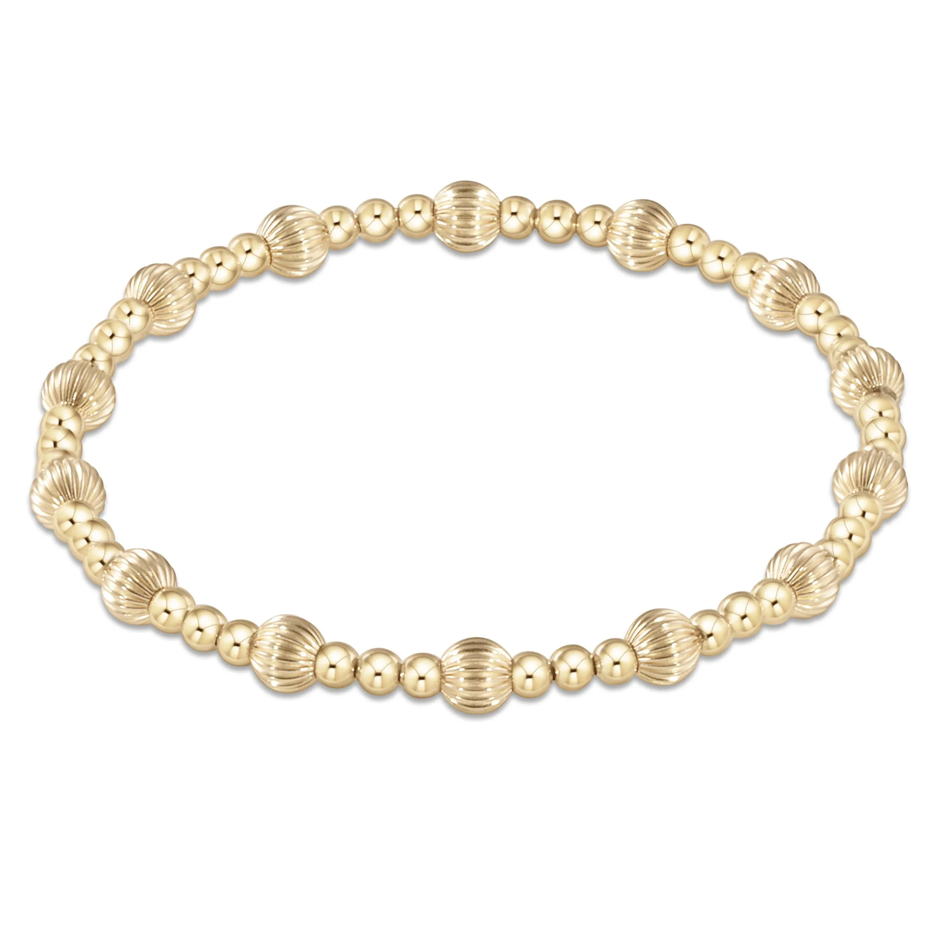 Dignity Sincerity Pattern Bead Bracelet - Gold