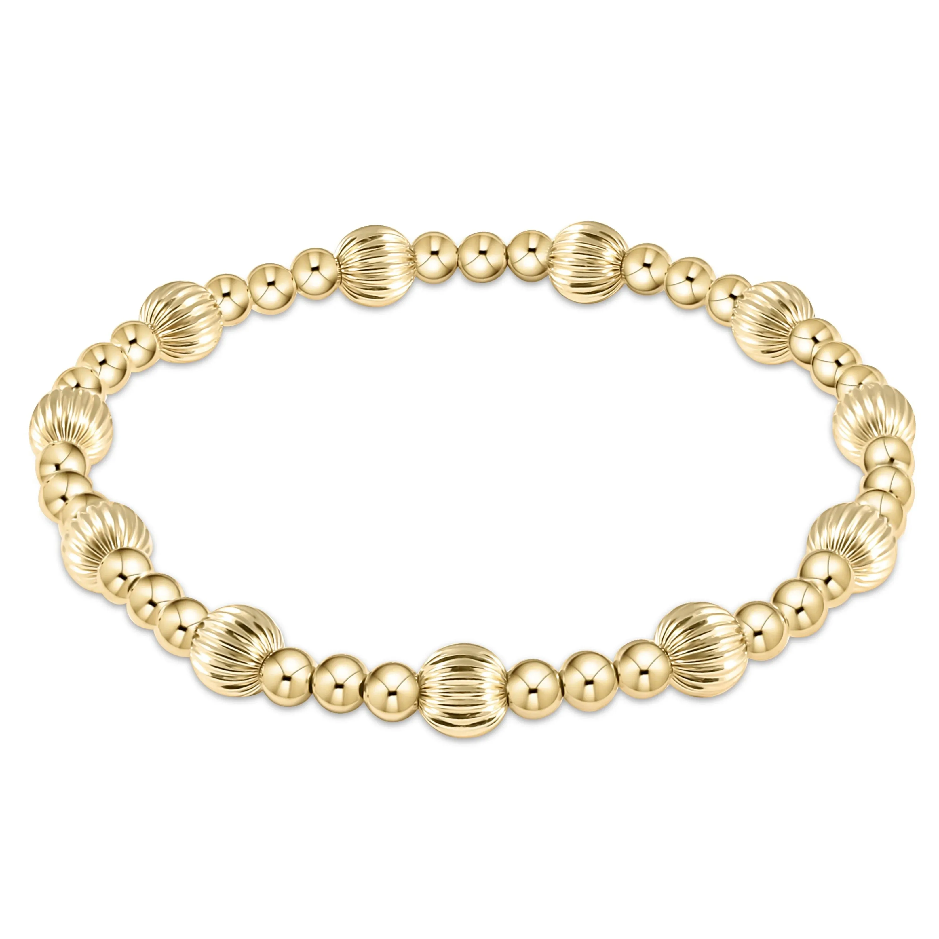 Dignity Sincerity Pattern Bead Bracelet - Gold