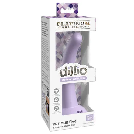 Dillio Platinum 5' Curious Five Silicone Dildo - Purple